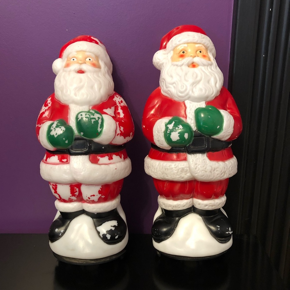 Vintage Empire Christmas Santa Blow Mold Pathway Markers